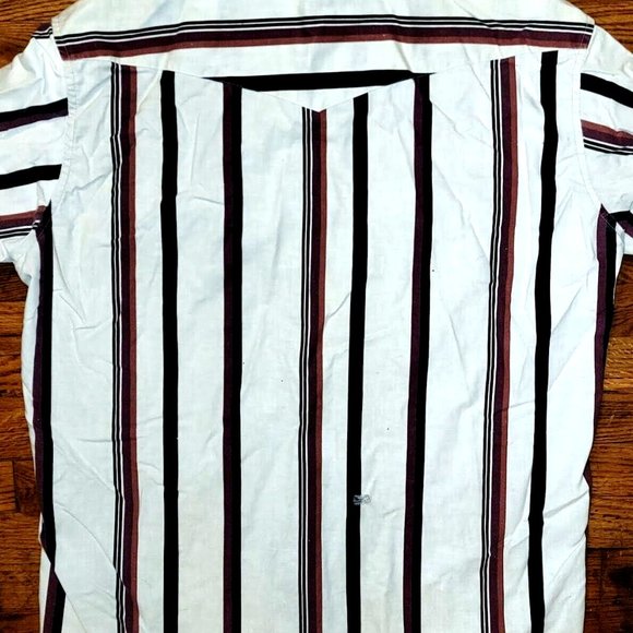 Vtg 90s Tan Express Rider Button Up Western Shirt White Stripe Sleeves Size XL - Picture 4 of 5